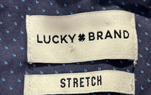 Load image into Gallery viewer, Lucky Brand Mens Blue Printed Stretch Long Sleeve Slim Fit Dress Shirt Size M