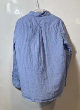 Load image into Gallery viewer, Chaps Mens Blue Plaid Long Sleeve Collared Easy Care Button-Up Shirt Size Medium