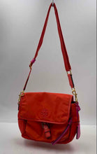 Load image into Gallery viewer, Authentic Tory Burch Womens Orange Adjustable Strap Lined Crossbody Bag Stained