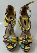 Load image into Gallery viewer, Rachel Zoe Womens Katia Multicolor Snakeskin Print Wedge Strappy Sandals Sz 6.5