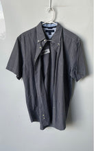Load image into Gallery viewer, Tommy Hilfiger Mens Black Printed Short Sleeve Collared Button-Up Shirt Size L/G