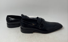 Load image into Gallery viewer, A-Zaro Mens Black Leather Slip-On Almond Toe Penny Loafer Shoes Size EUR 42