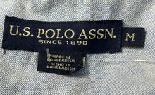 Load image into Gallery viewer, US Polo Assn. Mens Blue Short Sleeve Collared Button-Up Shirt Size Medium