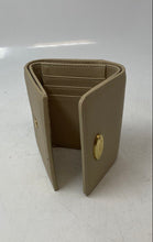 Load image into Gallery viewer, Monerief Womens Beige Pebbled Leather ID Window Flap Bifold Wallet