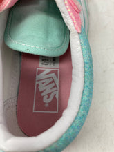 Load image into Gallery viewer, Vans Girls Old Skool Green Pink White Hook And Loop Sneaker Shoes Size 12.5