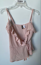 Load image into Gallery viewer, Divided By H&M Womens Pink Ruffled Tie Front Sleeveless Camisole Top Size 4
