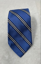 Load image into Gallery viewer, Brooks Brothers Mens Blue And White Striped Keeper Loop Adjustable Pointed Tie