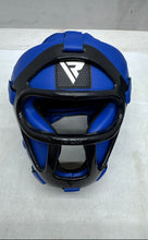 Load image into Gallery viewer, RDX Black Blue Sport Equipment Helmet Gloves & Shin Guards Boxing Protective Set