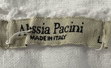 Load image into Gallery viewer, Alessia Pacini Womens White Linen High Low Hem Cropped Blouse Top Size Large