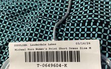 Load image into Gallery viewer, Michael Kors Womens Blue Black Geometric Print Short Fit & Flare Dress Size M