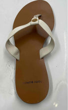 Load image into Gallery viewer, Authentic Tory Burch Womens White Brown Leather Flat Flip-Flop Sandals Size 6.5M