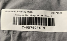 Load image into Gallery viewer, Express Mens Gray TX8 Fitted Stretch Long Sleeve Pockets Collared Dress Shirt L
