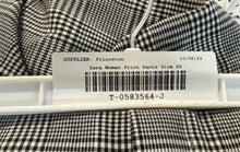 Load image into Gallery viewer, Zara Trafaluc Womens White Black Plaid Regular Fit Belted Paperbag Pants Size XS