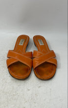 Load image into Gallery viewer, Isaac Mizrahi Womens Orange Leather Open Toe Slip-On Slide Sandals Size 9M