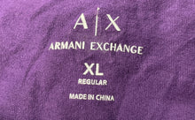 Load image into Gallery viewer, Armani Exchange Mens Purple Short Sleeve Crew Neck Pullover T-Shirt Size XL