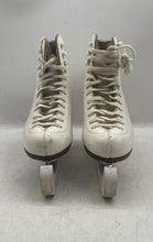 Load image into Gallery viewer, Riedell Unisex Kids White Brown Leather Figure Ice Skates Size 2M With Case