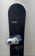 Load image into Gallery viewer, Sims Black White Blue Wave Curling Graphic Design Snowboard With Bindings