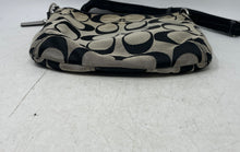 Load image into Gallery viewer, Coach Womens Beige Black Signature Print Adjustable Strap Zip Top Crossbody Bag