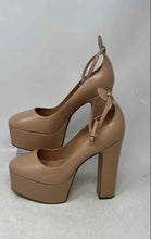 Load image into Gallery viewer, Arezzo Womens Beige Leather Square Toe Adjustable Strap Platform Heels Sz EU 40