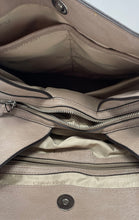 Load image into Gallery viewer, Calvin Klein Womens Nude Leather 3-Compartment Double Handle Shoulder Handbag