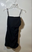 Load image into Gallery viewer, Zara Womens Black Square Neck Spaghetti Strap Side Cutout Mini Dress Size Small