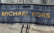 Load image into Gallery viewer, Michael Kors Womens Blue Denim Medium Wash Distressed Straight Leg Jeans Size 4