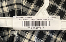Load image into Gallery viewer, Zara Womens Black Off White Plaid Flat Front Zip Skinny Leg Trouser Pants Size L