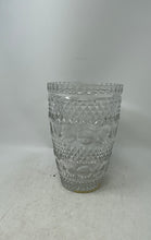 Load image into Gallery viewer, Clear Crystal Diamond Cut Glass Round Edge Tabletop Decorative Vase