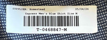 Load image into Gallery viewer, Express Mens Blue White Printed Fitted Long Sleeve Collared Dress Shirt Size M