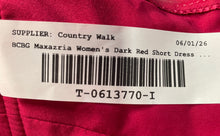 Load image into Gallery viewer, BCBGMaxazria Womens Dark Red Strapless Sleeveless Back Zip Short Mini Dress Sz 6