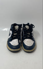 Load image into Gallery viewer, Nike Kids Air Jordan 1 Mid Blue Leather Lace-Up Mid Top Sneaker Shoes Size 2Y