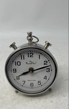 Load image into Gallery viewer, TrenDec Silver Tone Portable Analog Table Home Decorative Alarm Clock
