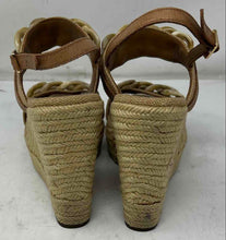 Load image into Gallery viewer, Authentic Tory Burch Womens Beige Wedge Espadrille Heels Size 8.5 Damaged