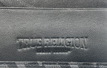 Load image into Gallery viewer, True Religion Mens Black Gray Monogram Card Holder Bi-Fold Wallet With Tags