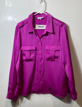 Load image into Gallery viewer, Calvin Klein Womens Pink Long Sleeve Collared Pockets Button-Up Shirt Size L
