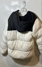 Load image into Gallery viewer, Reebok Mens White Black Long Sleeve Hooded Full-Zip Puffer Jacket Size Large