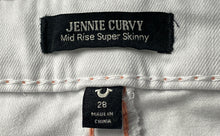Load image into Gallery viewer, True Religion Womens Jennie White Denim Curvy Mid Rise Super Skinny Jeans Sz 28