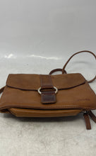 Load image into Gallery viewer, Fossil Womens Tan Leather Back Zipped Pocket Flap Over Crossbody Purse