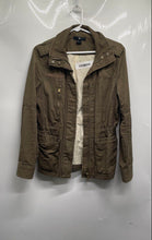 Load image into Gallery viewer, H&M Womens Green Cotton Cinched Waist Full-Zip Utility Military Jacket Size 4