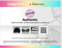 Load image into Gallery viewer, Authentic Marc By Marc Jacobs Black/Silver Tone Women's Sunglasses With Case