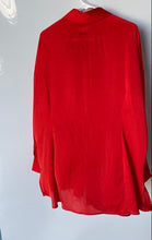 Load image into Gallery viewer, Zara Womens Red Long Sleeve Collared Button-Up Shirt Dress Size XL