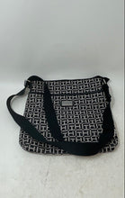 Load image into Gallery viewer, Tommy Hilfiger Womens Black White Monogram Printed Zip Top Crossbody Purse