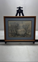 Load image into Gallery viewer, Framed Sketch A Castle And Forest Style Landscape Signed Artwork Print