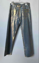Load image into Gallery viewer, Zara Womens Light Blue Metallic Threads Pockets Straight Leg Jeans Size 2