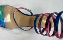 Load image into Gallery viewer, Cathy Din Womens Multicolor Tie Dye Open Toe Slip-On Gladiator Heels Size 9
