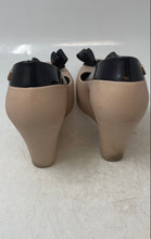 Load image into Gallery viewer, Melissa Womens Queen Pink Black Peep Toe Slip-On Wedge Pump Heels Size 6