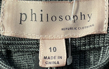 Load image into Gallery viewer, Philosophy Womens Gray Glen Plaid Long Sleeve Open Front Jacket Sz 10 With Tags