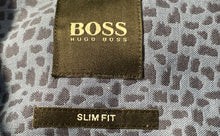 Load image into Gallery viewer, Hugo Boss Mens Blue Animal Print Long Sleeve Slim Fit Button-Up Shirt Size Small