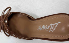 Load image into Gallery viewer, Liliana Womens Caprice-2 Brown Silver Tone Pointed-Toe Studded Mule Heels Size 6