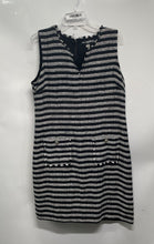 Load image into Gallery viewer, Karl Lagerfeld Womens Black And White Striped Sleeveless Shift Dress Size 14